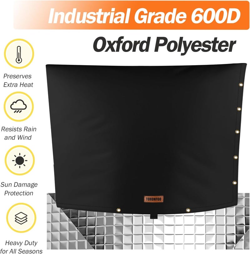 TOHONFOO 2-Way Opening Backflow Preventer Pipe Insulation Cover (5°F) - Irrigation Sprinkler Valve Cover - Water Well Pump Cover - Sturdy 5 Layers for Winter Freeze Protection (36" W x 24" H, Black) - Image 5